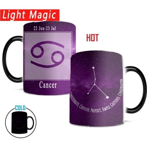 12 constellations magic sky Cancer Mugs Creative 350ml ceramic color changed mugs your kids friends gift