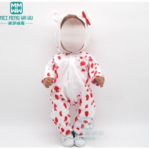 Doll clothes for 43 cm baby new born doll Cartoon hooded crawling clothes girl dress gift for children