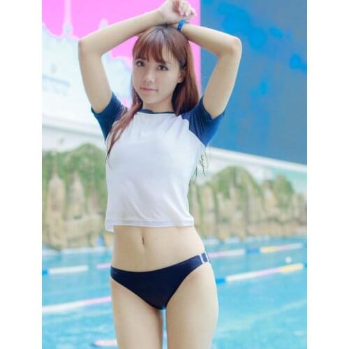 Gymnastics sukumizu swimwear | Split Bloomers style Swimsuits | Summer cosplay school Swim costume