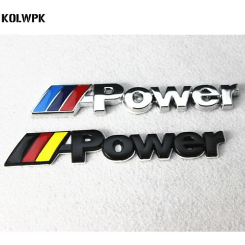 Metal M POWER MPOWER Logo car Rear Trunk Badge Decal Emblem Sticker Car Styling Sport Auto Accessories For BMW M3 M5 M6 F10 F30