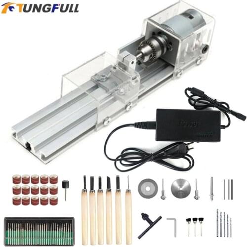 Mini Beads Machine Miniature Lathe Woodworking DIY Lathe Standard Set Polishing Drill Rotary Tool Buddha Pearl Lathe