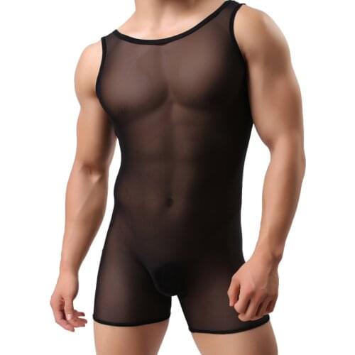 Mens Bodysuit Shaper Elastic Fabric Corsets Vest Ice Silk Mesh Transparent Breathable Body Gay Shaper Wearable on both sides