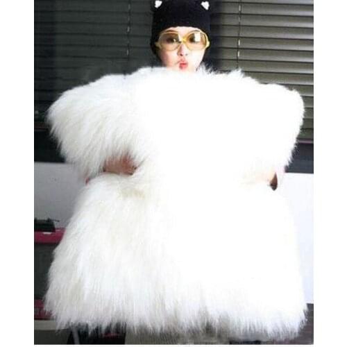Faux Fur Pillowcase, Long Hair, Pure White, Large Cushion Soft Bag, 4 Colors Can be Customized