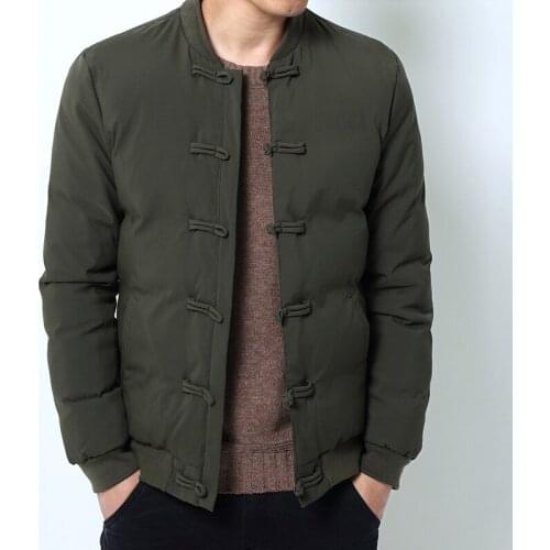 Drop Shipping New Men Winter Jackets Chinese Style Casual Slim Fit Man Parkas outwear