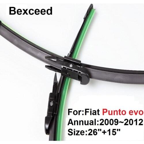 For Fiat Punto EVO 26"+15" Bexceed of Car Windshield Specia Windscreen Wiper Blade 2009 2010 2011 2012
