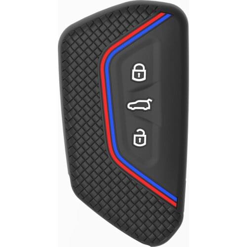 Silicone Full Protect Key Cover Key Case 3/4/5 Buttons Remote Keychain Holder Cover for VW Volkswagen Golf 8 Mk 8 Skoda Octvia