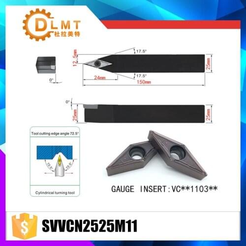SVVCN2525M11 72.5 Degrees External Turning Tool Holder For VCMT110304 VCMT110308 Used on CNC Lathe Machine