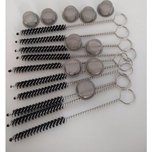 Natural crystal rod tube 4-inch cleaning brush and smoke tube metal screen filter