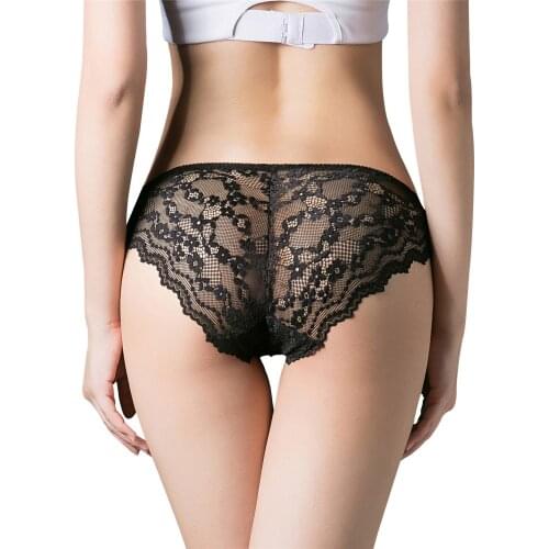 Women Sexy Lingerie Floral Lace Underwear for Women Briefs Sexy Panties Transparent Underpants Low Waist