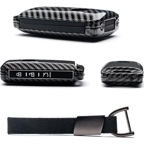 Carbon Fiber Alloy Silicone Car Remote Key Fob Shell Cover Case For Mazda 3 Alexa CX4 CX5 CX8 2019 2020 3Button Smart Car Key