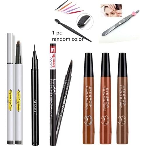 4 Fork Tip Eyebrow Tattoo Pencil Multi-colors Eye Brow Pencil Waterproof Liquid Eyebrow Pencil Eyes Makeup Cosmetics TSLM1
