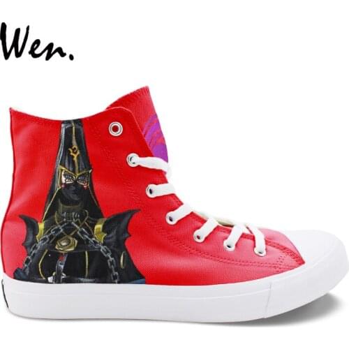Wen Hand Painted Shoes Design High Top Athletic Shoes Bayonetta And Rosa Men Womens Canvas Rubber Sneakers for Unique Gifts