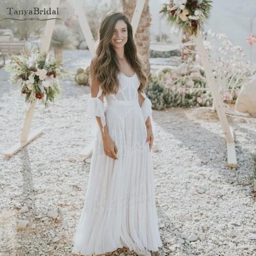 Sweetheart Boho Wedding Dresses Floor Length A Line Bridal Gowns Charming Lovely Engagement Noivas Chic DW554