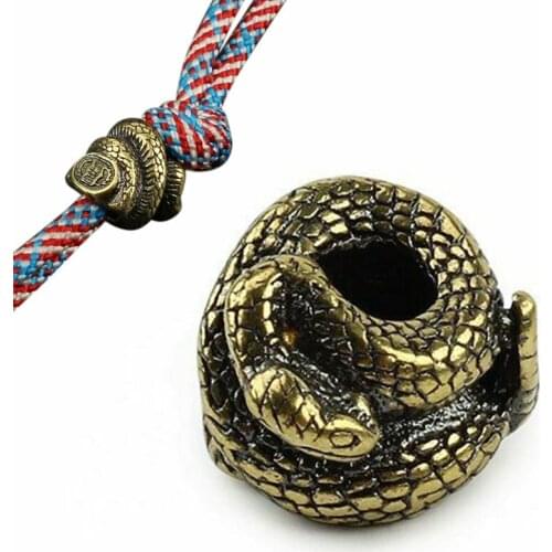 Snake Brass Knife Beads Twisted Snake Bead Umbrella Rope DIY EDC Lanyard Paracord Bead