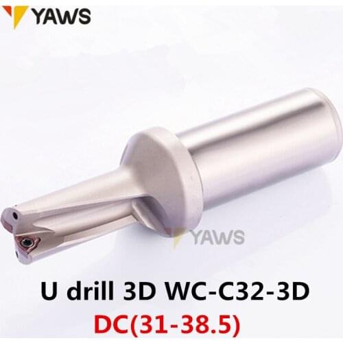 1PCS U-drills 3D WC-C32-3D SD31-38.5 drilling31-38.5MM insert indexable dril use insert WCMT06
