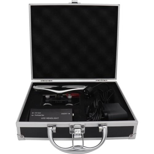 2.5x420mm Silver Dental Loupe Magnification Binocular Dental Magnifier Surgery Surgical Magnifier 3W Headlight