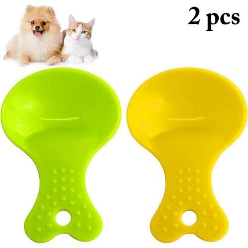 2PCS Small Plastic Dog Food Scoop Solid Color Cat Food Shovel Pet Food Scoop Cup Measuring Cup Pet Supply Feeding Tool