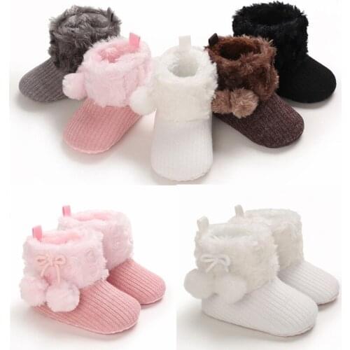 2020 Baby First Walker Causal Anti-slip Snow Boots Cute Shoes Newborn Baby Girl Winter Keep Warm Boys Shoes Soft Sole