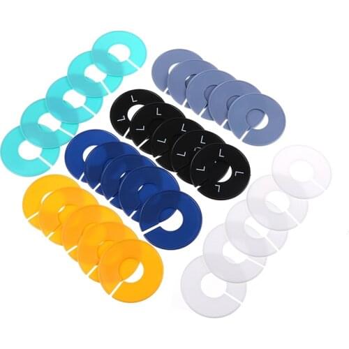 5pcs/lot Blank Round Rack Plastic Clothing Ring Size Dividers Fits Round Square Tube Garment Tags Size Marking Ring