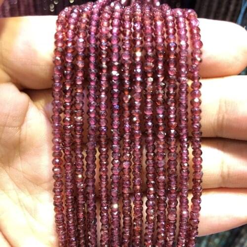 5strings Lot,Natural Red Garnet Beads,Faceted Semi Gem Roundel Beads,Tiny Spacer Gem jewelry Beads,Size approx 3.5mm,15.5"/str