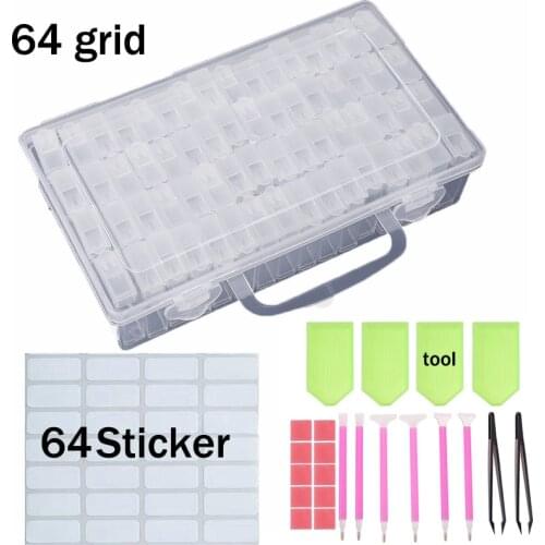 Diamond Painting Tool Container Diamond Embroidery Stone Storage Accessory Mosaic Convenience Box With Free Sticker