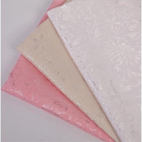 C1142 White/Yellow/Pink Flowers Jacquard Fabric Polyester Elastic Pajama Fabric for Womens Wear DIY Sewing Materials