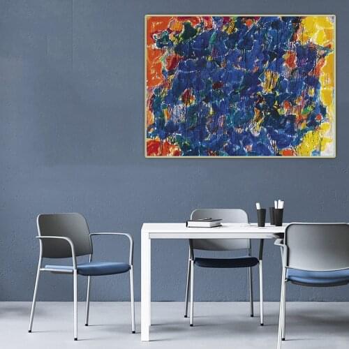 Citon Sam Francis《Reefs》Canvas Art Oil Painting Abstract Artwork Poster Picture Wall Decor Background Modern Home Decoration