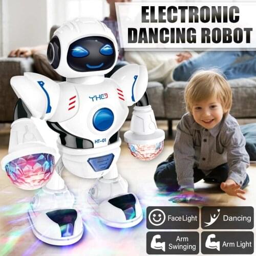 Electric Dancing Robot Toy with LED lighting Music Swing Robot Childrens Educational Toys Musical Kids Gift