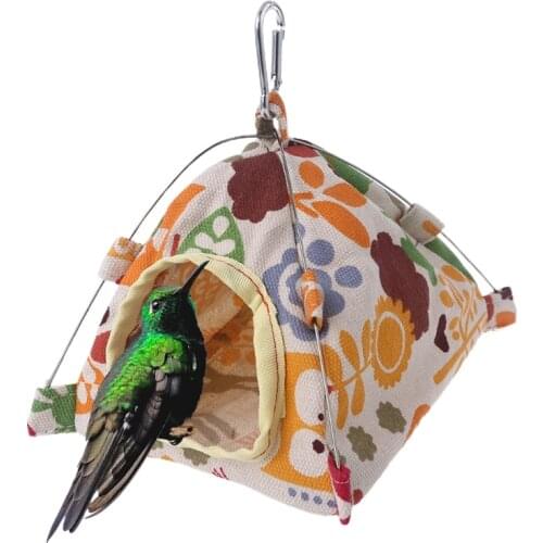 Bird Parrot Nest House Bed Habitat Cave Hanging Tent Parakeet Sleep Hut Hammock Birds Supplies S/L C42