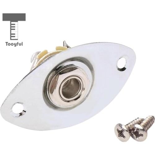 Tooyful 1/4'' Oval Indented Guitar Output Jack Plate Socket for ST Tele Electric Guitar