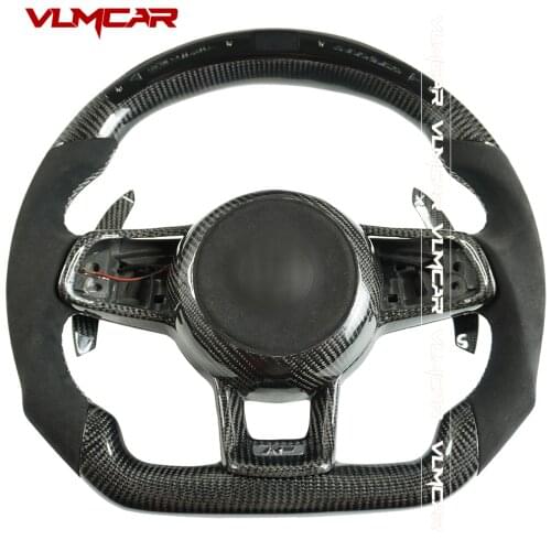 Custom Carbon Fiber Steering Wheel With LED For VW MK7/GTI/GTS/R/Rline/GTD