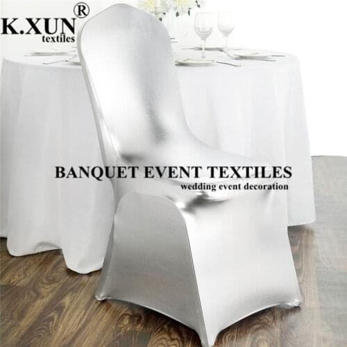 Good Looking Bronzing Coated Spandex Chair Cover Event Party Wedding Chair Covers Decoration