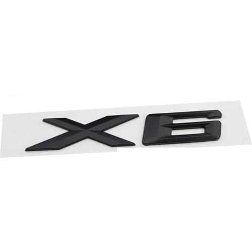 Matt Black ABS Number Letters Word Car Trunk Badge Emblem Letter Decal Sticker for BMW X6