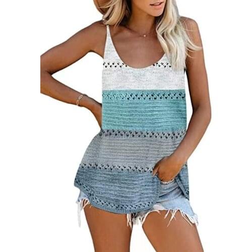 New Womens Sexy Camisole Knitting Deep V-Neck Casual Tanks Top Sleeveless Hollow Out Woman Tops Vest Fashion T-Shirts Outwear