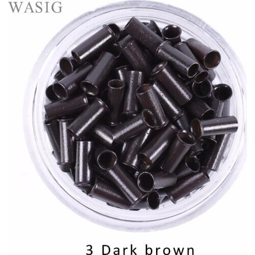 3# Dark Brown 2.8mm*2.3mm*7mm Copper Tubes Micro Rings/Links/Beads/Pipe Hair Extension Tools 1000pcs/Lot 7 Colors Optional