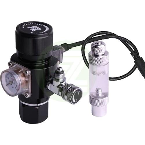 Fzone Multi-Stage Aquarium CO2 Regulator With Mini DC Solenoid for Both Top and Side Opening Cylinder