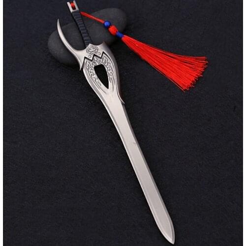 Alloy sword 22cm role playing metal weapon unsung hero single sword office decoration weapon exquisite keychain model