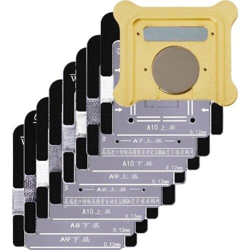 WL BGA Reballing Stencil Kit for iPhone 6G 6S 7G 8G X XS XSMAX A7 A8 A9 A10 A11 A12 A13 CPU Upper Lower Soldering rework tool