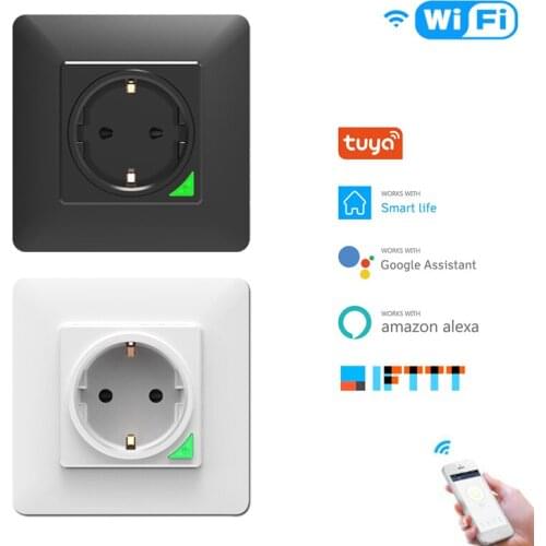 Tuya Wifi Wall Socket EU Standard Smart Home Improvement Intelligent Plug Timer Function Works With Alexa Google Home Smart life