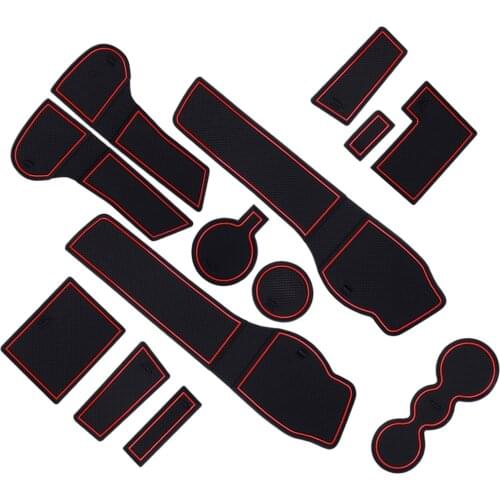 13pcs Interior Gate Slot Door Groove Non-slip Cup Holder Mat Pad Car PVC Fit For VW Passat B8 2015 2016 2017 2018 2019