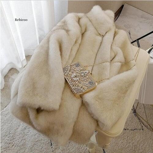 Mink Coats Women Winter New Fashion Pink FAUX Fur Coat Elegant Thick Warm Outerwear Fake Fur Jacket Chaquetas Mujer