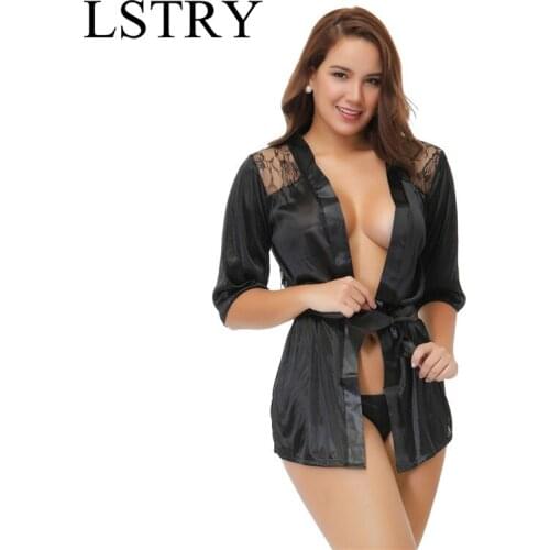 2021 New Women Erotic Underwear Hot Sexy Lingerie Black Intimate Sleepwear Robe Sexy Night Gown Lenceria Sexy Nuisette Sex Dress