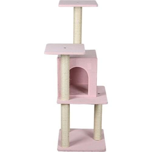 New Pet Products Safe Non-Toxic Comfortable Wooden Cat Craft Climbing Castle Tree, Simple Fashion Cat Tree