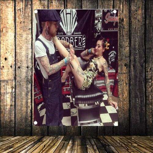 Barber Shop Poster Senior Art Waterproof Cloth Painting Large Flag Banner Tapestry Wall Stickers Mural Vintage Decor Upholstery