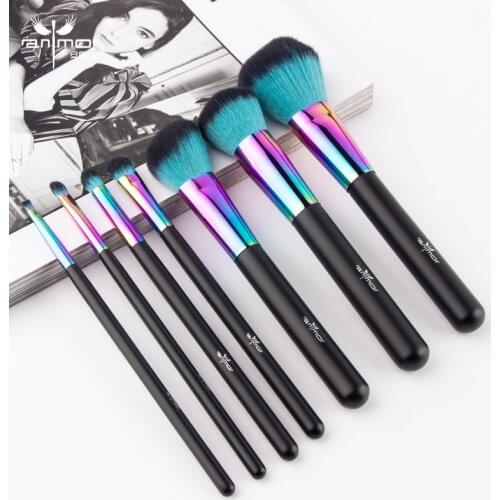 Anmor Rainbow Makeup Brushes 1PCS Wooden Foundation Cosmetic Eyebrow Eyeshadow Brush Make up Brush Kit Set Tool Pincel Maquiagem