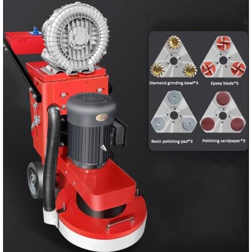 4KW Hand-Push Electric Floor Grinder 330mm Triangle Single Disc Grinding 1450r/Min Concrete Ground Cement Floor Grinding Machine