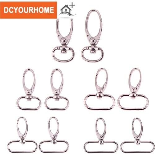 Silver Lobster Clasps Bag Clothes Accessories DIY Sewing Buckles Swivel D Key Clasp Keyring Snap Hook Bag Keychain 4pcs/set