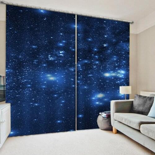 Morden blue sky stars curtains 3D Window Curtains For Living Room Bedroom Customized size Blackout curtain