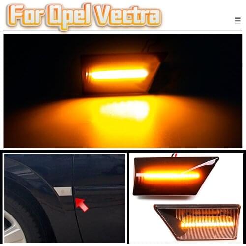 2PCS Led Dynamic Side Marker Turn Signal Light lamp For Opel Vectra C Signum 2002-2008