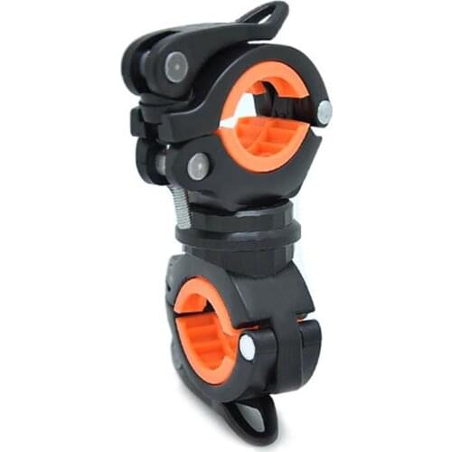 Bike 360 Degree Rotation Bicycle Seatposts Clamps Double LED Light Holder Front Flashlight Pump Handlebar Bike Accessory